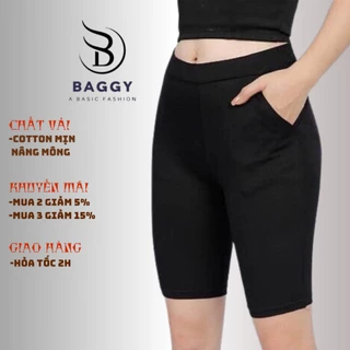 Quần legging nữ lửng nâng mông GU chất umi hàn cao cấp quần ngố mặc nhà dáng ôm bó lưng cao tập gym yoga BGG220