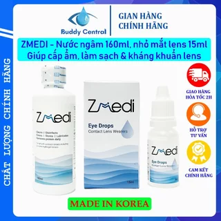 Nước ngâm lens Zmedi 160ml, nước nhỏ mắt lens Zmedi 15ml - Buddy Central