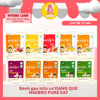 [DATE 2025] Bánh gạo hữu cơ DẠNG QUE Naebro Pure Eat cho bé ăn dặm từ 6M+ Hàn Quốc 30g