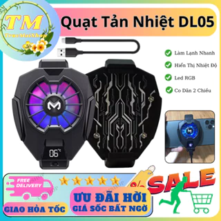 Quạt tản nhiệt gắn điện thoại sò lạnh Memo DL05 chơi game - Làm lạnh siêu nhanh - Có hiển thị nhiệt độ  - Led R&B