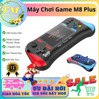 Máy chơi game cầm tay  M8 Plus - Bản new 2022 - Với 500 Game siêu hot - Màn hình nét tinh xảo - Không lặp lại game