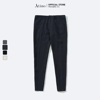 Quần Âu Nam Trơn ATINO Vải Polyester Co Giãn Form Slim Crop QA4.053