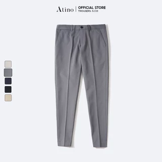 Quần Âu Nam Trơn ATINO Vải Polyester Mềm Mịn Form Slim QA5.038