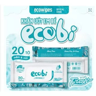 Khăn ướt bỏ túi cho bé Ecobi 20 tờ (Scent Fresh)