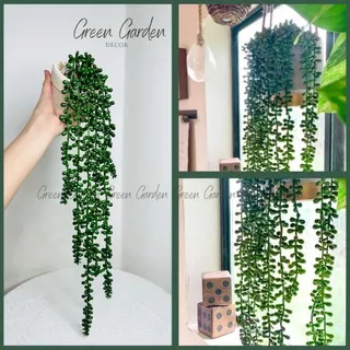 Cây giả . Chậu rũ sen đá hạt ngọc dài 57cm