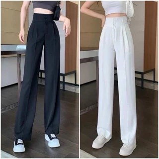 Quần ống rộng culottes dài 100cm cạp 7 phân bản to 2khuy siêu Hot_924