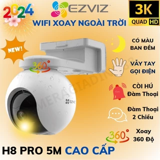 Camera WIFI Ngoài Trời Xoay 360 EZVIZ H8 PRO, H8C, 5MP 3MP 2K 3K SIÊU NÉT Màu Ban Đêm - Chính Hãng