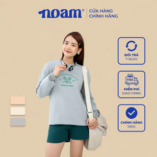 Áo Sweater Unisex NOAM Spotif Club Form rộng Vải nỉ chân cua - Màu xám/ kem/ be