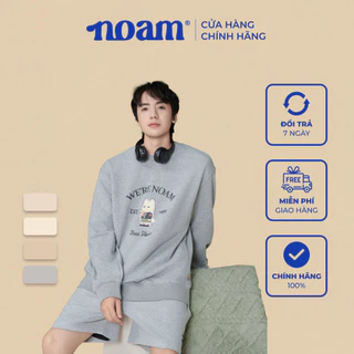 Áo Sweater Unisex NOAM Nafox Mate Form rộng Vải nỉ chân cua - Màu xám/ kem/ be/ nâu cà phê