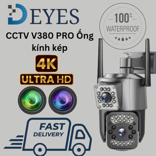 V380 Pro ống kính kép không dây ngoài trời không thấm nước wifi 360 camera quan sát Camera an ninh IP 1080P Thẻ sim 4G