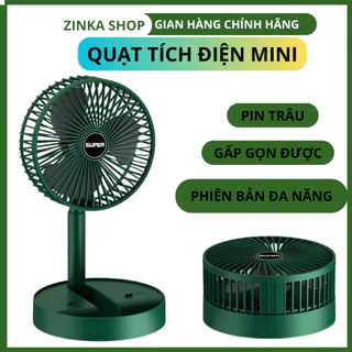 Quạt tích điện mini Di Động Gấp Để Bàn Văn Phòng USB Có Thể pin sạc siêu tiện lợi Dung lượng pin: 2000mAh ZINKA