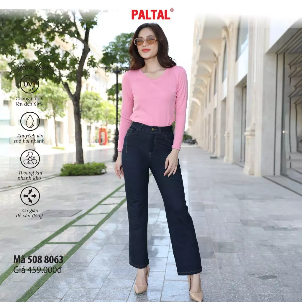 Quần dài 508p 8063 form suông chất liệu jean thun cao cấp PALTAL