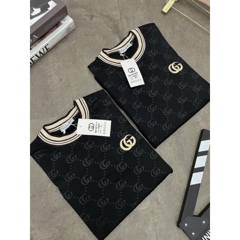 🔥Hot🔥 Bộ Cộc Nam GC Chất Vải Cotton Dày Mát, Bộ Quần Áo Cộc Tay Phối Họa Tiết Phong Cách Boy Phố