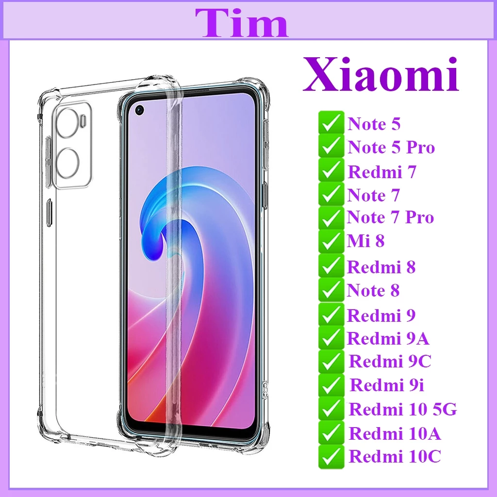 Ốp Dẻo Trong Chống Sốc Xiaomi Redmi Note 5/5Pro/7/7Pro/8/8Pro/10 Mi 8/Redmi 7/8/9/9a/9i/9c/10A/10C Loại Tốt,Không Ố