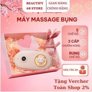 Đai chườm nóng bụng kinh NG-02, máy massage 4 chế độ nén nóng hồng ngoại xa, làm ấm tử cung và bụng, đai massage