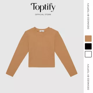 Áo croptop nữ tay dài trơn ôm body TOPTIFY form basic Sorella Top AC05