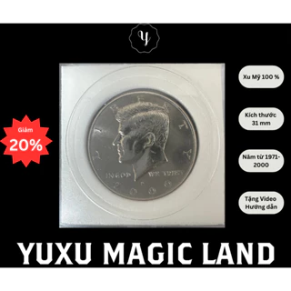 Xu Half Dollar Mỹ - Dùng để diễn ảo thuật, tặng kèm video hướng dẫn độc quyền