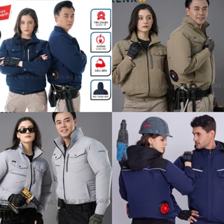 Áo quạt điều hòa Nhật bản đủ phụ kiện Pin,sạc hàng cao cấp chống tia UV, áo bảo hộ lao động có quạt thoáng khí