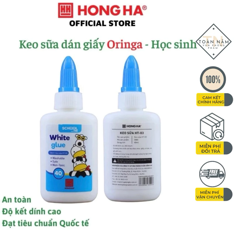 Keo sữa dán giấy cho học sinh Oringa Hồng Hà - 3500