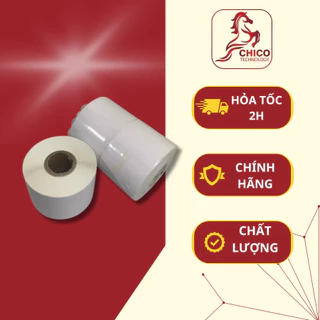 Giấy in mã vạch nhiệt 50mmx30mm và khổ tem 40mmx30mm Cuộn 30 mét tem in tem trà sữa giá tốt nhất