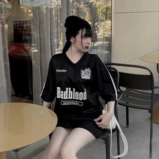 [RẺ VÔ ĐỊCH] Áo Thun Lưới Tay Ngắn  logo Badblood Mới - Áo phông nam nữ unisex tay lỡ form rộng mùa hè