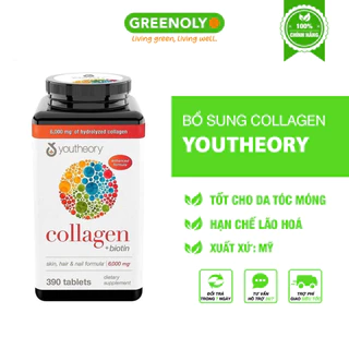 Collagen Youtheory Hàng Mỹ Tốt Cho Da, Tóc Và Móng Type 1 2 & 3 Skin, Hair & Nail Formula 390 Viên