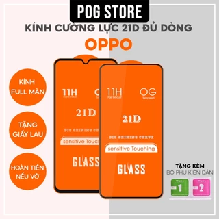 Kính cường lực, miếng dán màn hình 21D Oppo A37 A15 A53 A57 A16 A17 A74 A95 A3S A1K A73 A93 A18 A38 A58 A78 A98 A52 A92