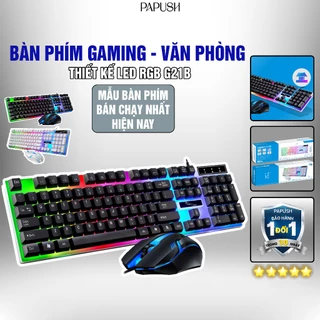 Bàn Phím Máy Tính Giả Cơ G21B Giá Rẻ Bộ Combo Bàn Phím Chuột Có Dây Laptop Pc Gameing Đèn Led BP4