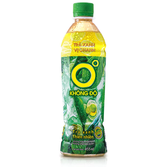 TRÀ XANH KHÔNG ĐỘ chai 455ML