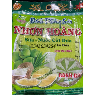 Bánh phồng sữa Nhơn Hoàng lá dứa gói 400g 10 bánh đại (Bánh tráng Kim Ngọc Tây Ninh)