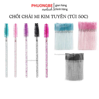 Chổi chải mi kim tuyến túi 50 cây