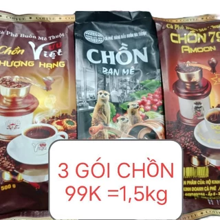 Combo 3 gói cà phê chồn 1.5kg ( 1 gói thượng hạng, 1 gói cà phê ban mê , 1 gói 79).