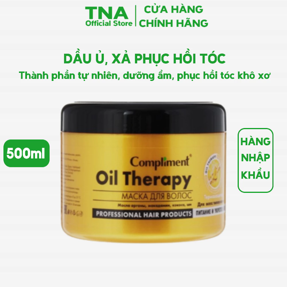 Mask, Dầu Ủ tóc Compliment Oil Therapy Argan Oil, phục hồi tóc khô xơ 500ml