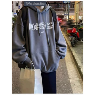 Áo hoodie unisex nỉ bông siêu dày in chữ FOREVER nam nữ mặc chất, áo hoodie phong cách Hàn Quốc