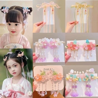 Phụ kiện handmade đính đá công chúa, phụ kiện cổ trang - kẹp tóc nơ công chúa cho trẻ em