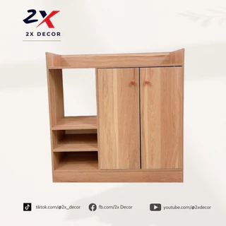 2X Decor - Kệ để giày dép Tủ giày gỗ có ngăn tủ chất liệu MDF chống nước hiện đại màu gỗ - 2X001