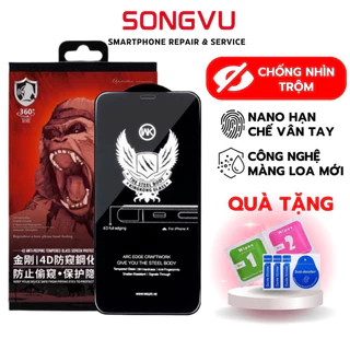 Kính cường lực iphone KingKong chống nhìn trộm x/xs/xsmax/11/12/13/14/pro/promax