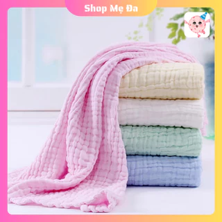 Khăn Tắm Xô 6 Lớp Sợi Tre Trơn 105x105cm | Khăn Tắm Nhăn Mềm Mại cho Bé Sơ Sinh | Size Lớn