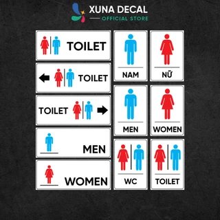 Decal Toilet, WC, Decal Nhà Vệ Sinh, Decal Chỉ Dẫn Toilet, WC, Nhà Vệ Sinh, Chống Nước, Không Phai, Dán Tường, Kính, Gỗ