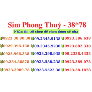 Sim 4G Vietnamobile Thổ Địa Thần Tài Giá Rẻ - Số Phong Thuỷ Đuôi 38-78-39-79-68-86