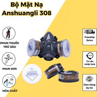 Mặt nạ phòng độc Anshuangli 308 PLUS chính hãng, mặt nạ chống độc, chống bụi mịn pm 2.5, chống hóa chất độc hại