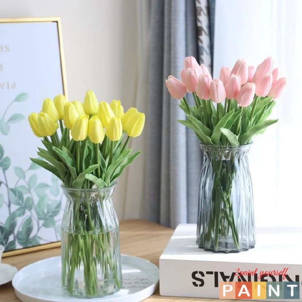 Hoa giả tulip decor trang trí bình thủy tinh, lọ hoa để bàn-1 bông hoa tuylip - Đẹp tự nhiên