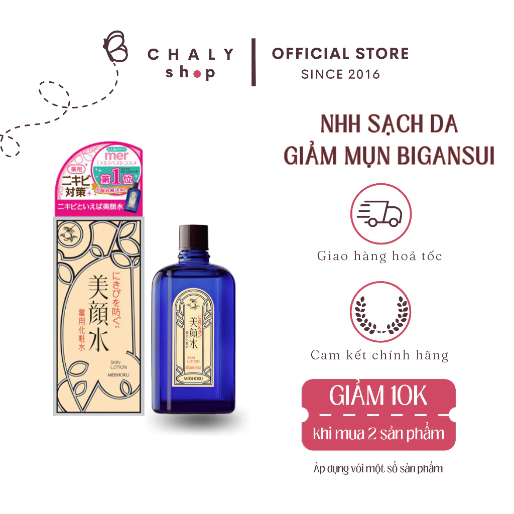 Nước hoa hồng làm sạch da giảm mụn Bigansui Meishoku 90ml Nhật Bản