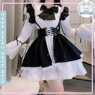 (TẶNG VỚ)Maid Ngắn Tay Dài Phong Cách Lolita Đáng Yêu Cho Nam Nữ Hàng Loại 1 Annieshop