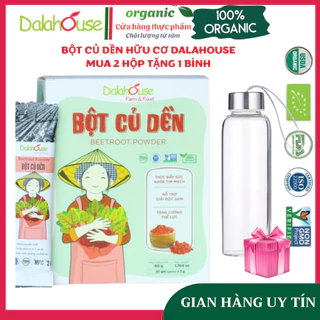 Bột Củ Dền Dalahouse - Bột Củ Dền Hữu Cơ Nguyên Chất Sấy Lạnh Dalahouse - Hộp 20 gói tiện lợi (60gr)