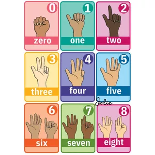 20 NUMBER - Flashcard Number and Finger - 20 số đếm và ngón tay - Flashcard number - Jolie Store - Học liệu cho bé