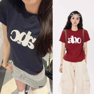 Áo thun baby tee nữ ôm body ABO in dập nổi cao tần vải cotton 100% co dãn 4 chiều mùa hè MA235