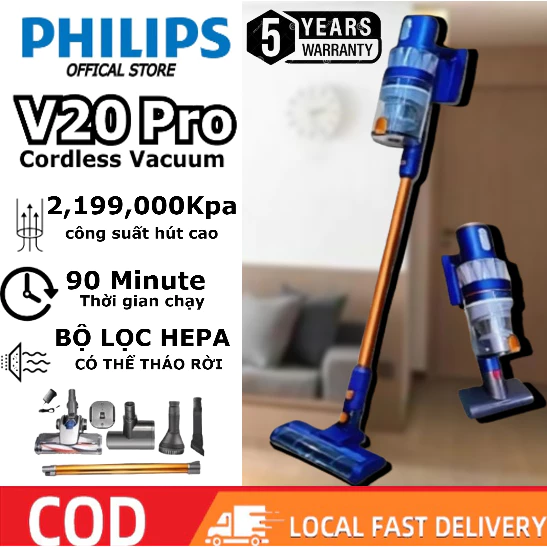 🔥Khuyến mãi hấp dẫn 🔥Fast Ship Mới 2023 Máy hút bụi không dây V30/ V20 (phích cắm 3 chân) Miễn phí Mạt bụi