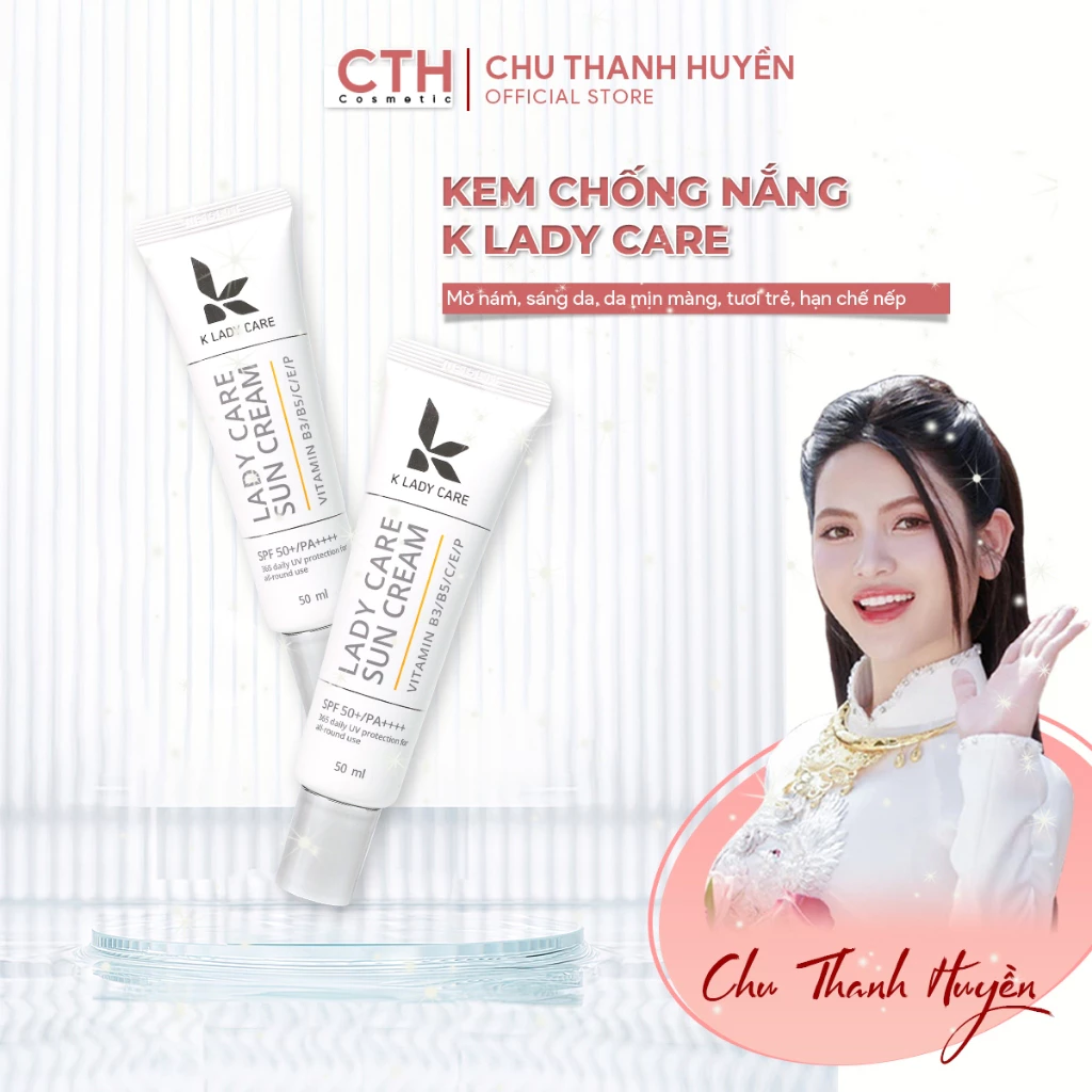 Kem chống nắng 8 màng lọc phổ rộng K Lady Care 50ml, chống nắng chuyên sâu, dưỡng trắng sáng da