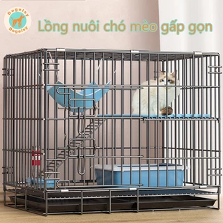 🐈Dogelsy🐕chuồng mèo Lồng nuôi chó mèo gấp gọn mẫu mới sơn tĩnh điện -tặng kèm khay vệ sinh